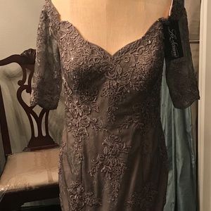 La Femme off the shoulder evening gown